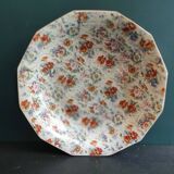 Vintage French salad platter from Le Tallec, Limoges, with colourful floral decoration