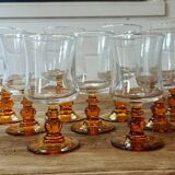 8 amber foot glasses