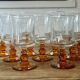 8 verres pied ambrés