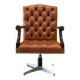 Vintage orange leather buttoned back gainsborough swivel desk chair from 1980