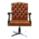 Vintage orange leather buttoned back gainsborough swivel desk chair from 1980