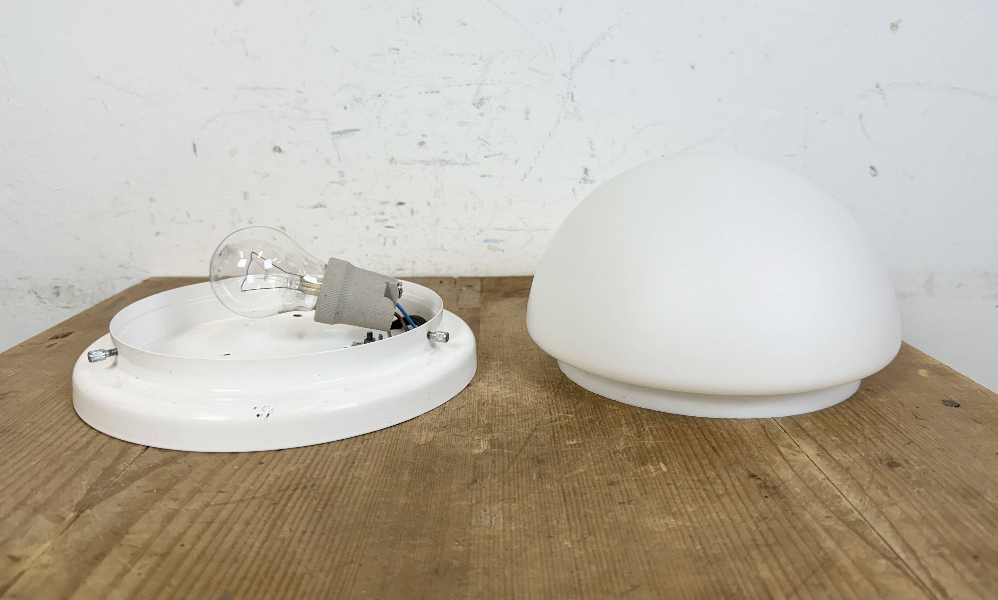 Vintage Ceiling Light with Milk Glass, 1980s