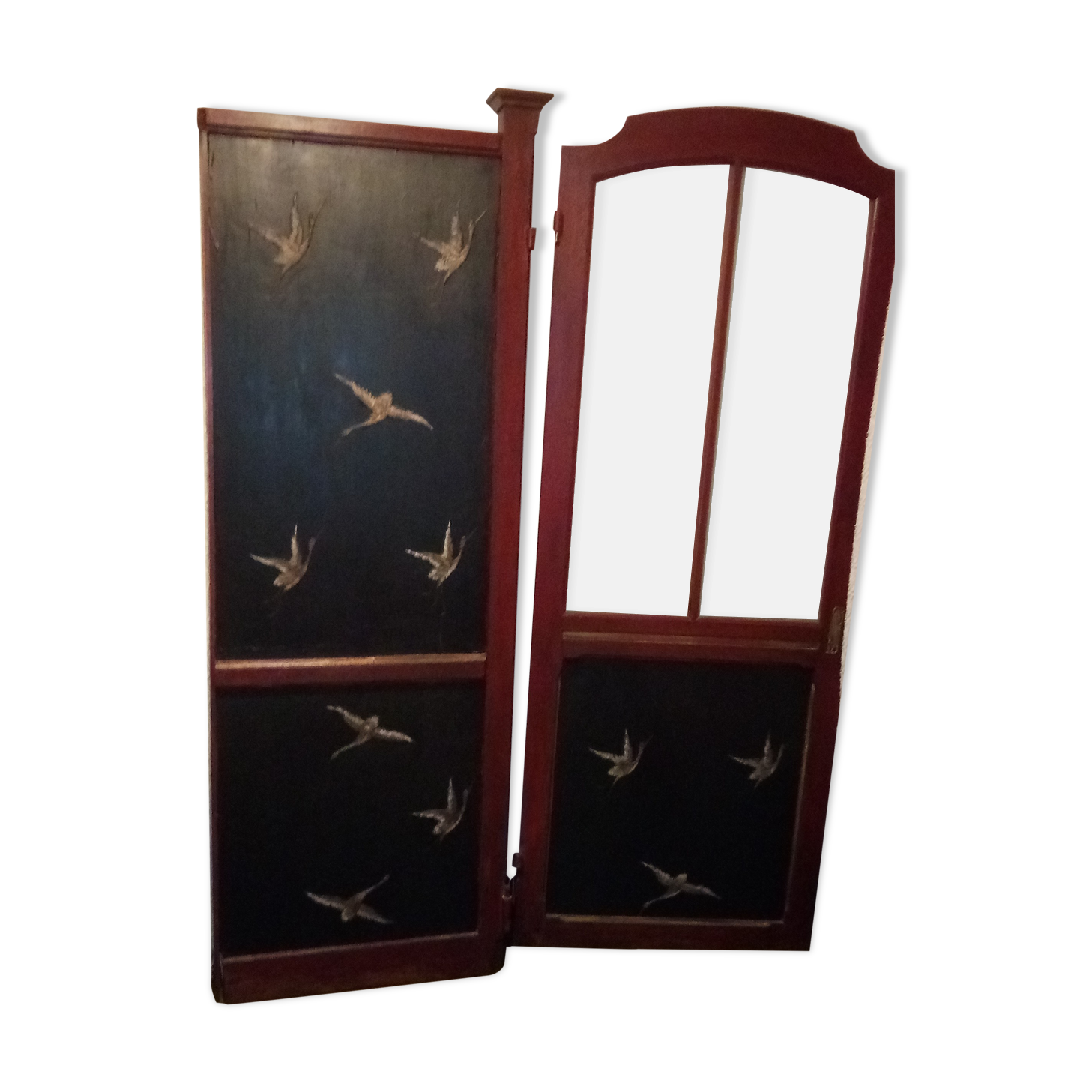 art nouveau smoking cabinet door set