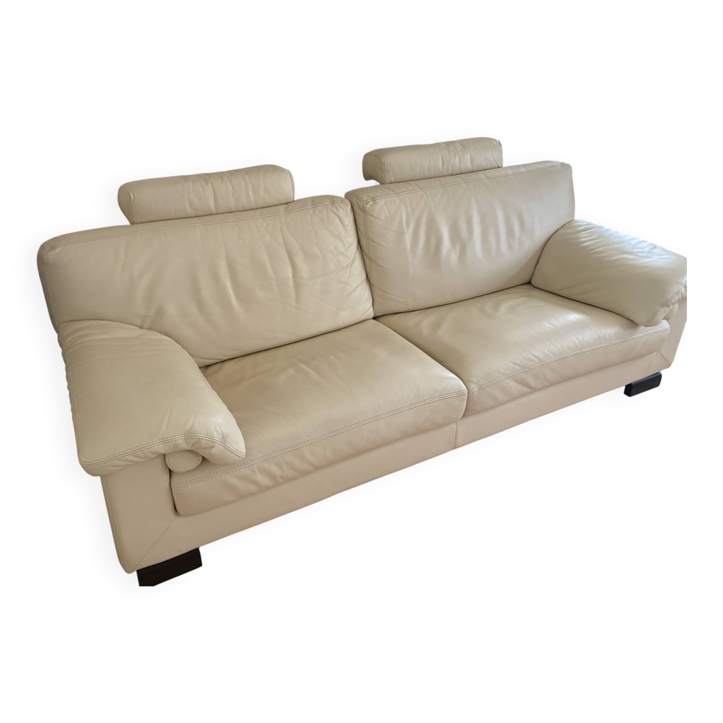 Canapé 3 Places Cuir Roche Bobois – Noir – Dimensions 90x70 Cm