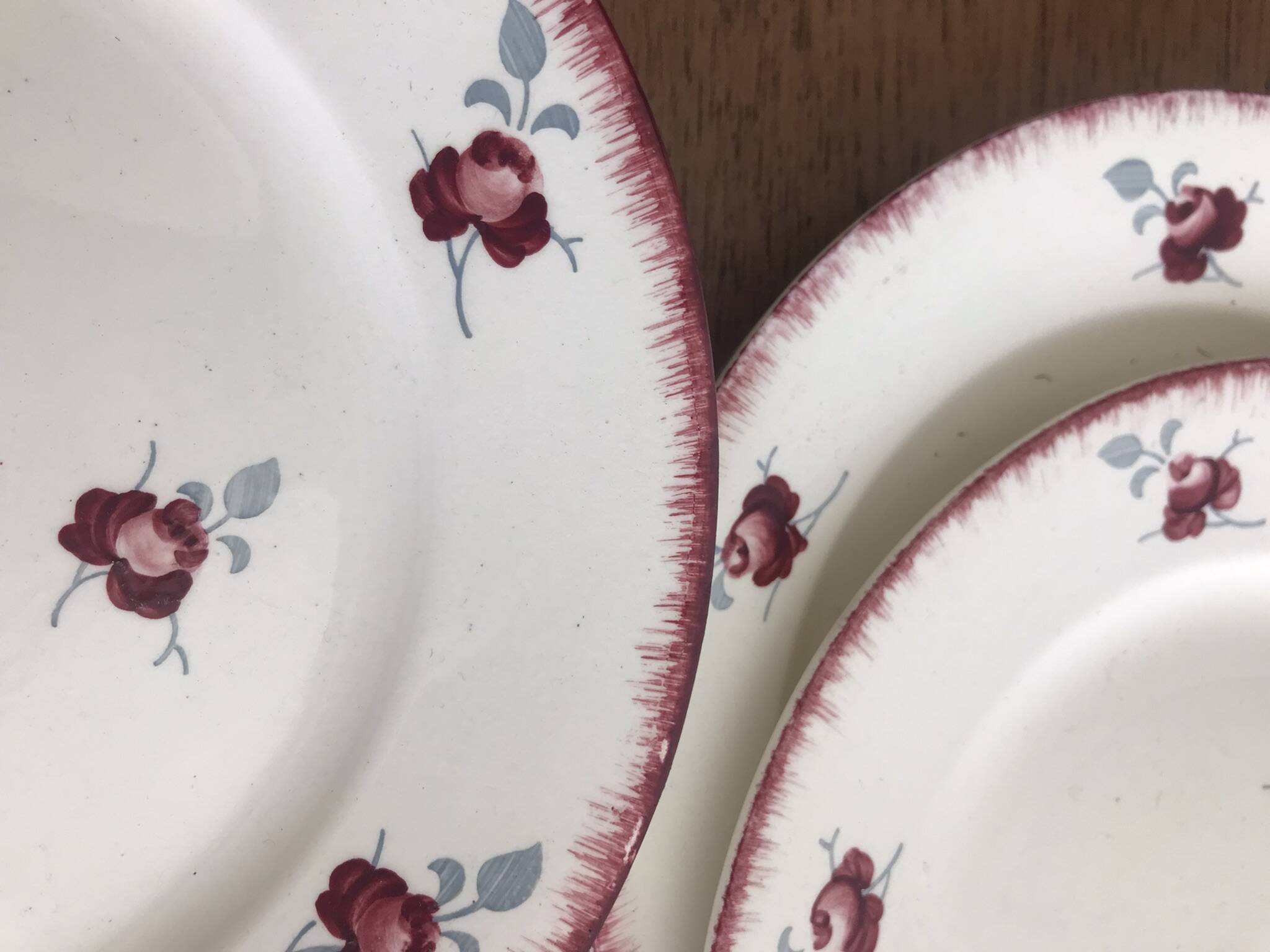 Set of 6 flat plates Luneville model Senlis