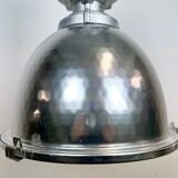 Industrial pendant lamp with glass cover by charles keller for zumtobel, 1990s