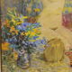Oil on canvas young woman with a pink knot by riasnianski