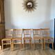 Set of 5 Luterma light blond wood bistro chairs from the 50s