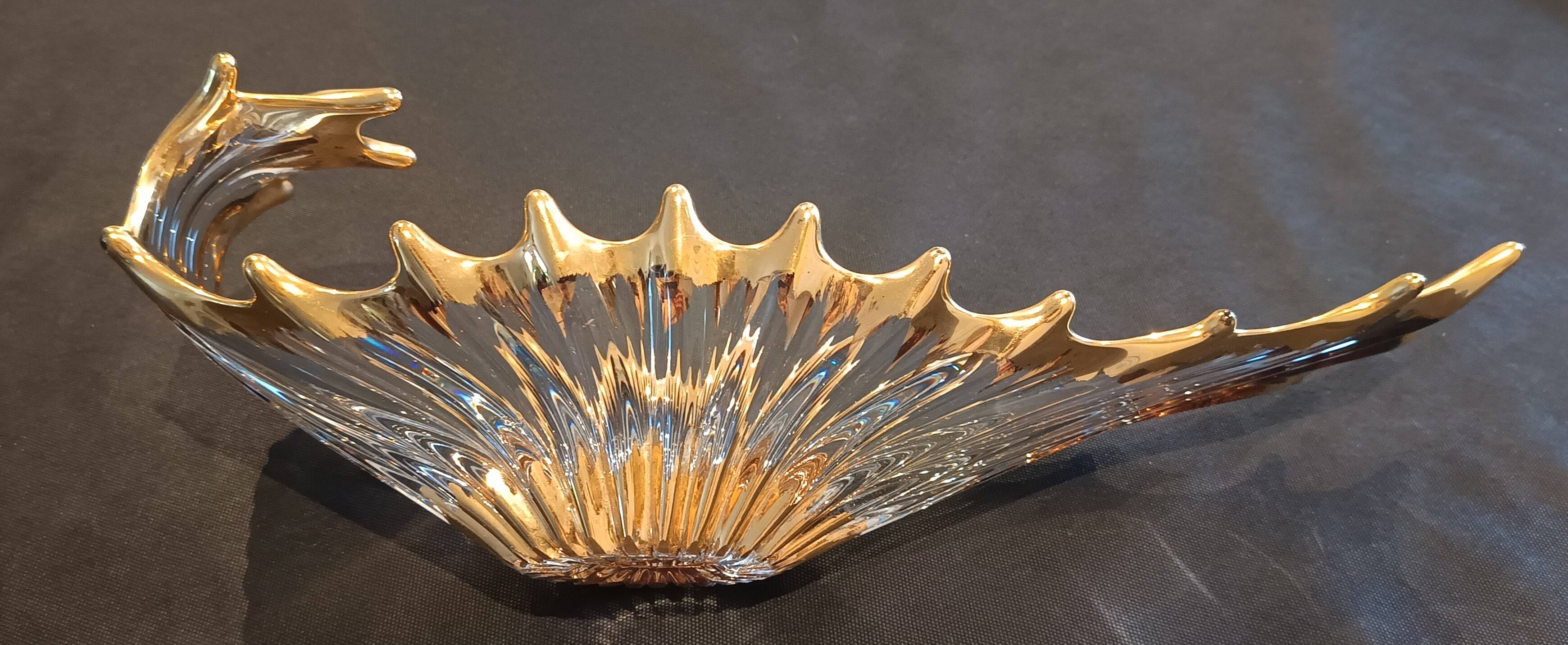 Crystal and gold centrepiece Royal Crystal of Bayel 1950