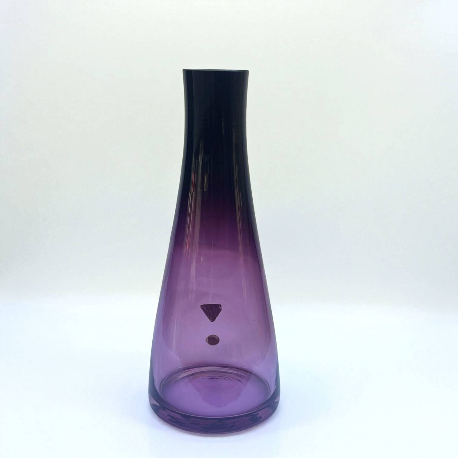 Vintage vase in purple gradient glass by Hessen Glaswerke, West Germany, 1960