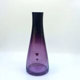 Vintage vase in purple gradient glass by Hessen Glaswerke, West Germany, 1960