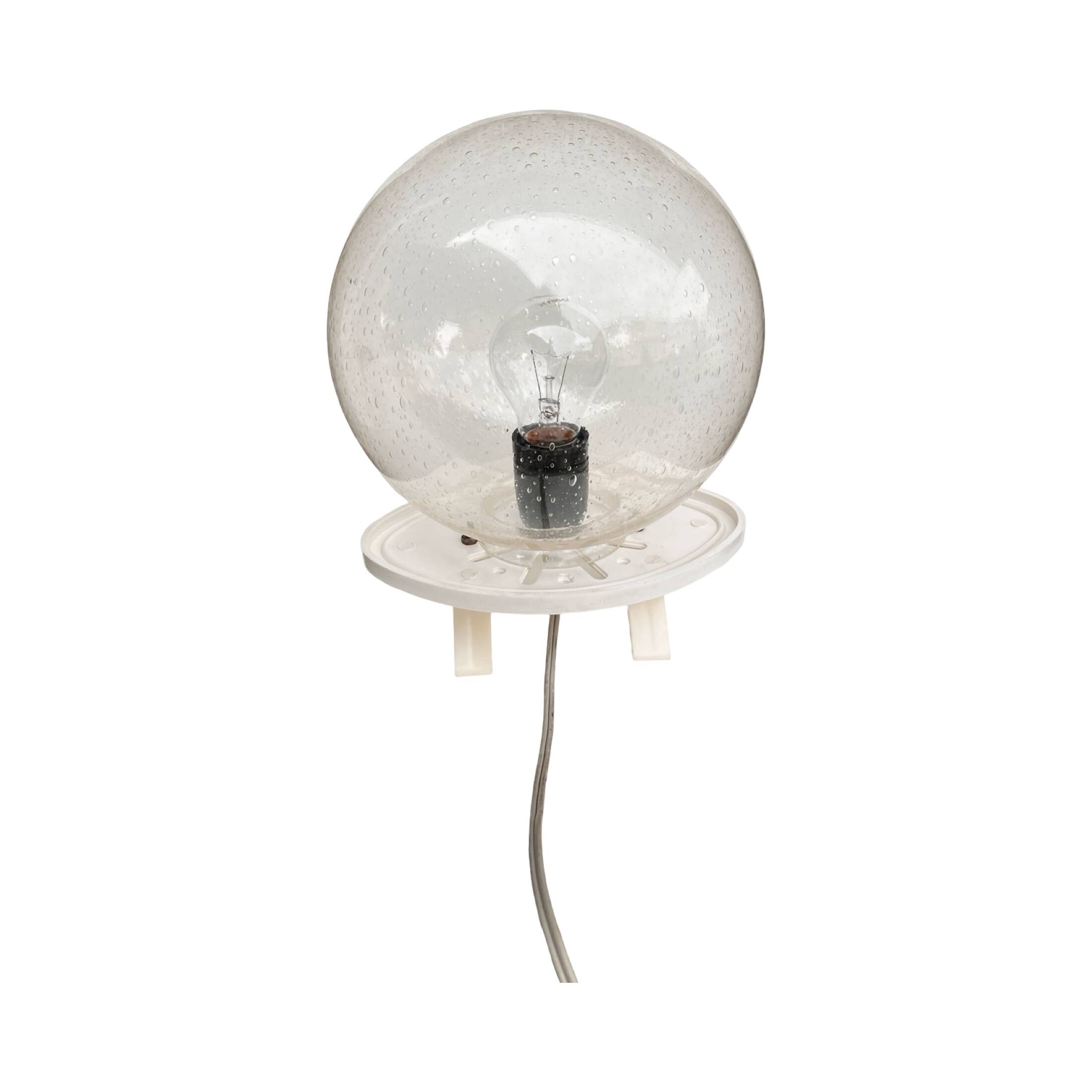 Space Age lamp with spherical bubble glass shade, Germany 1970s.