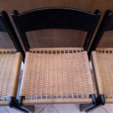 Set of 4 Scandinavian rope chairs