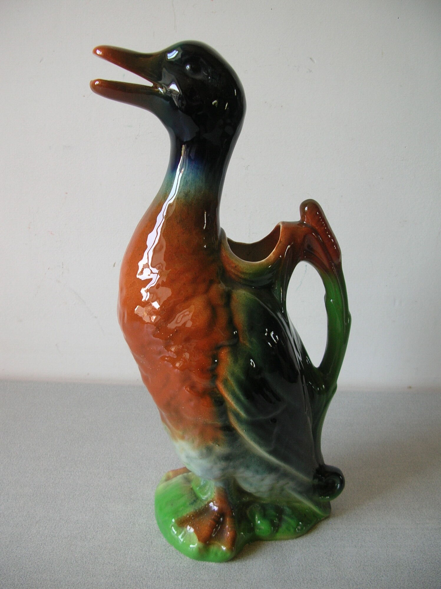 Old duck pitcher Saint Clément France broc slurry carafe