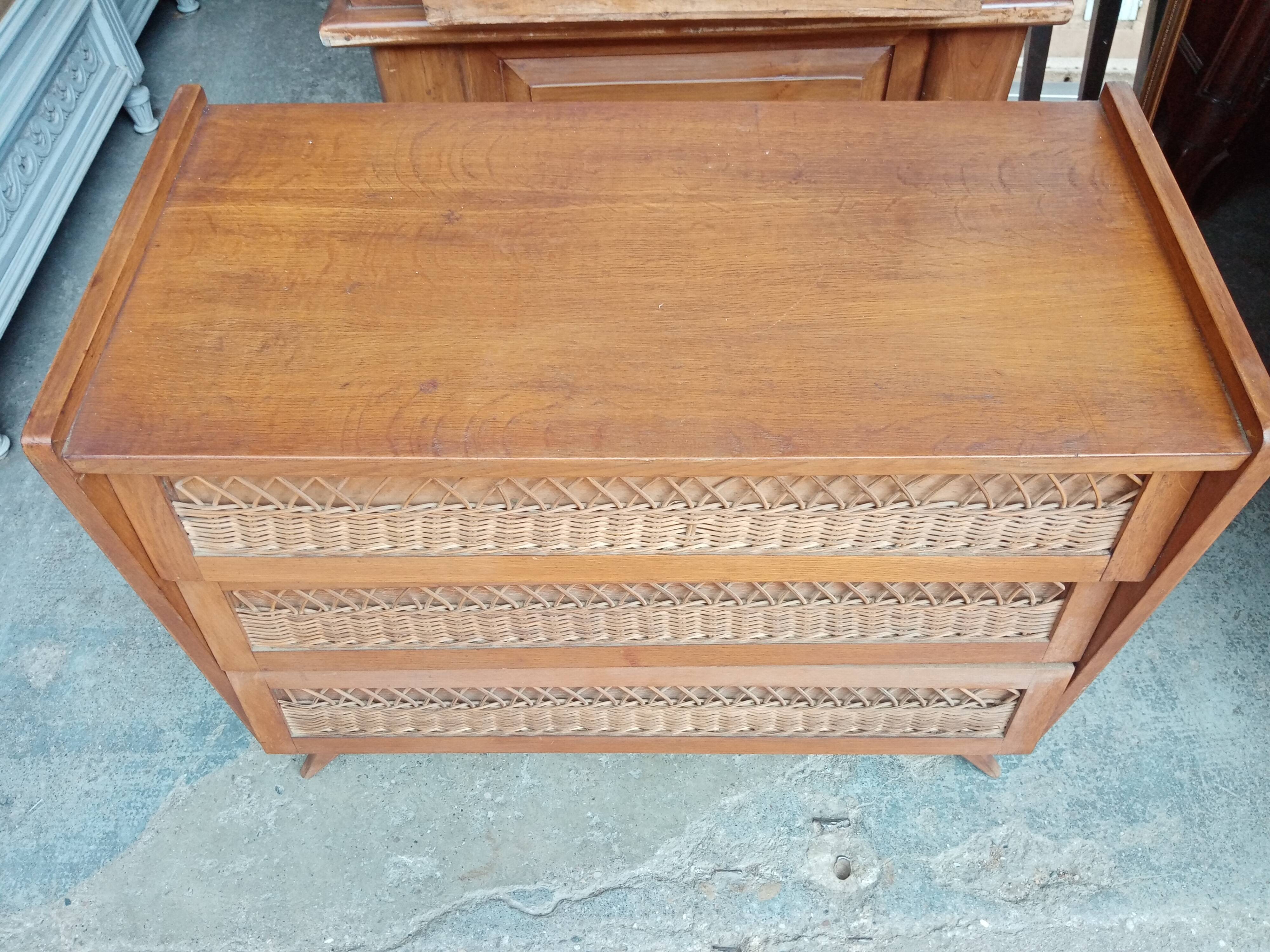 Chest of drawers vintage foot compass 3 drawers