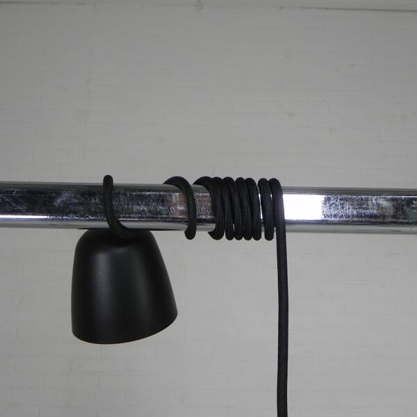Vintage hanging lamp, aluminum shade, with new wire