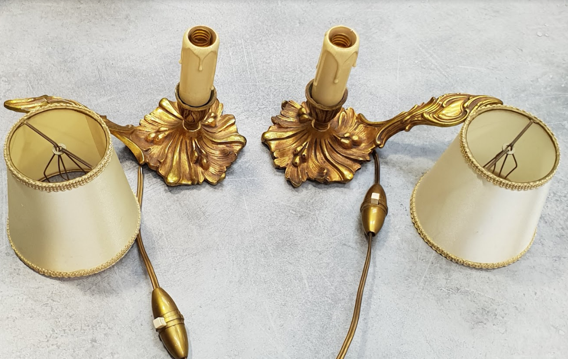 Bedside lamps bronze shabby chic