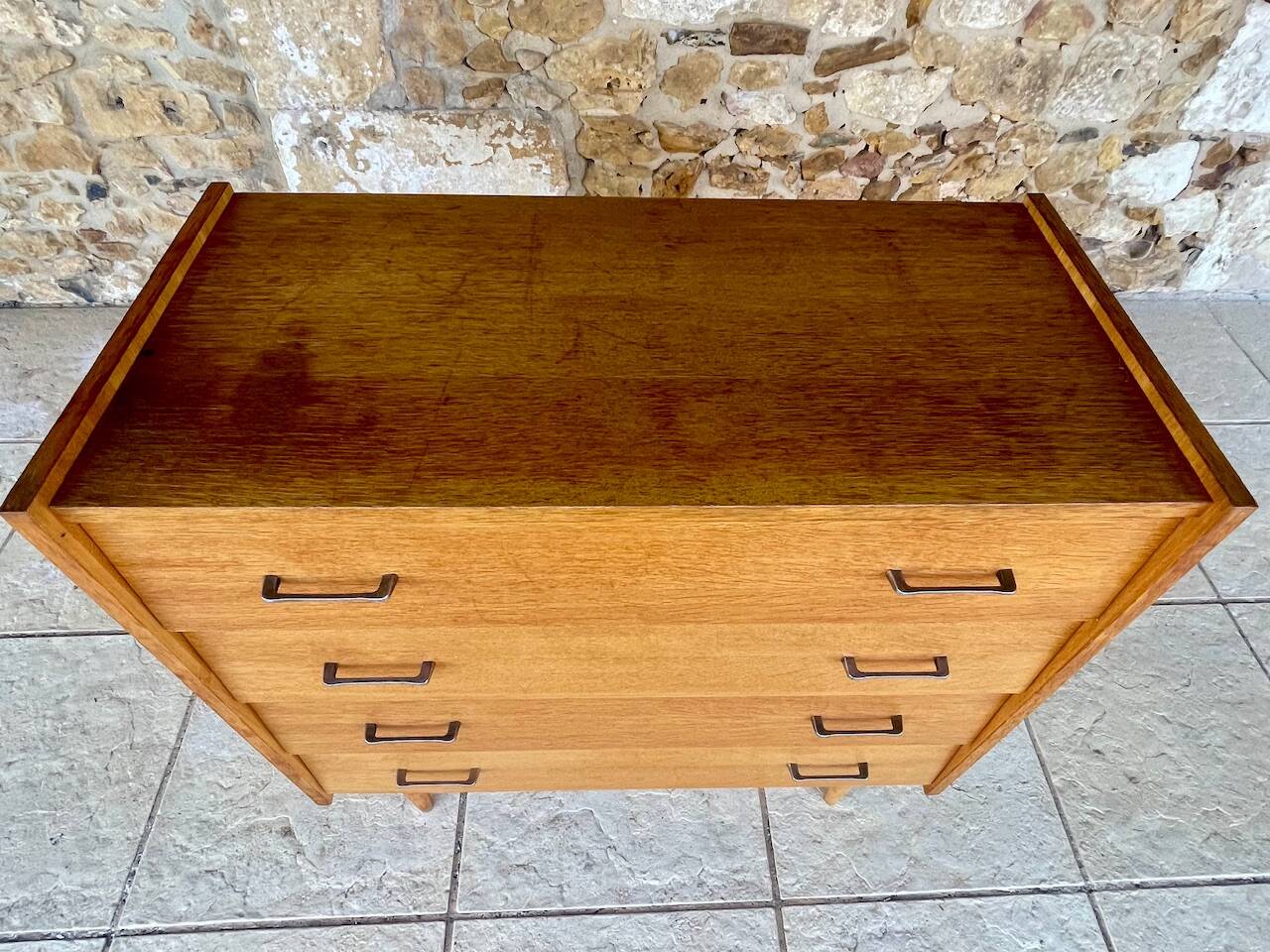 Vintage 4-drawer chest of drawers by Capelle, circa 1960s