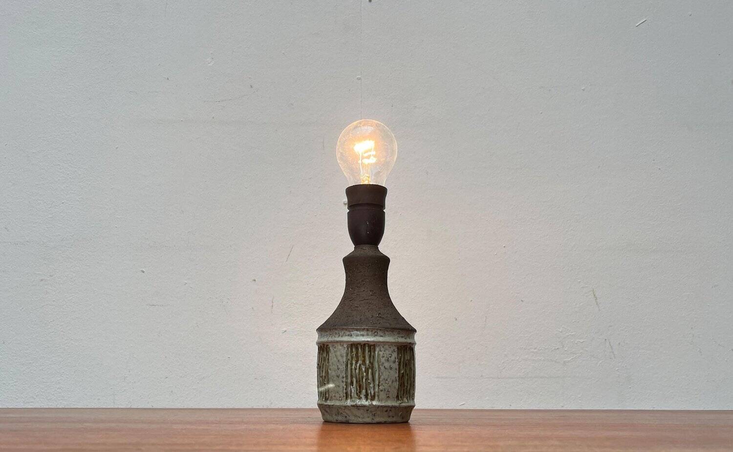 Mid-century studio pottery table lamp by Borge Christoffersen for Chris Haslev Jeti, 1960s.