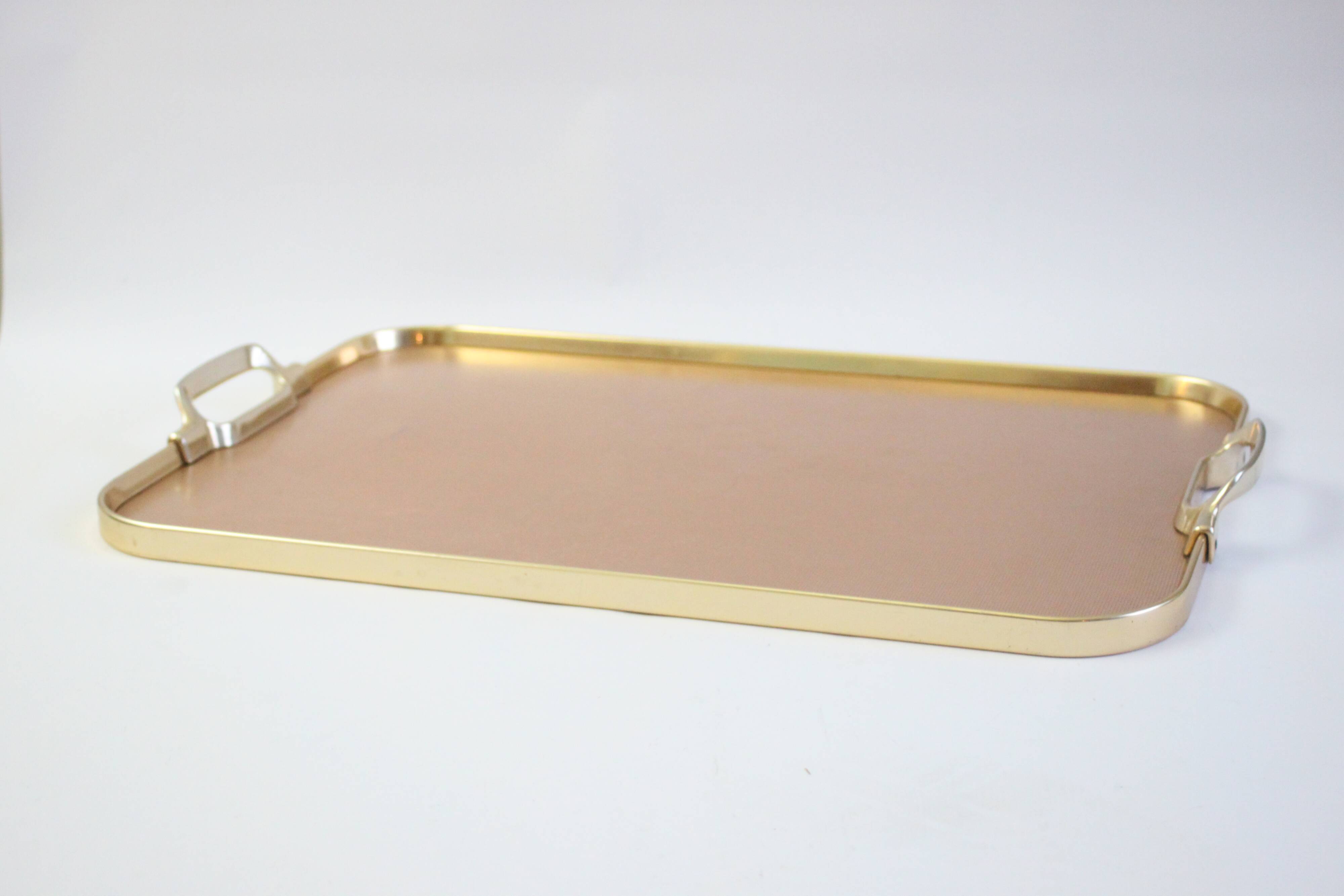 Kaymet Rose gold colored aluminum tray, UK 1970s
