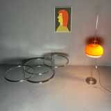 Glass coffee table with 3 trays