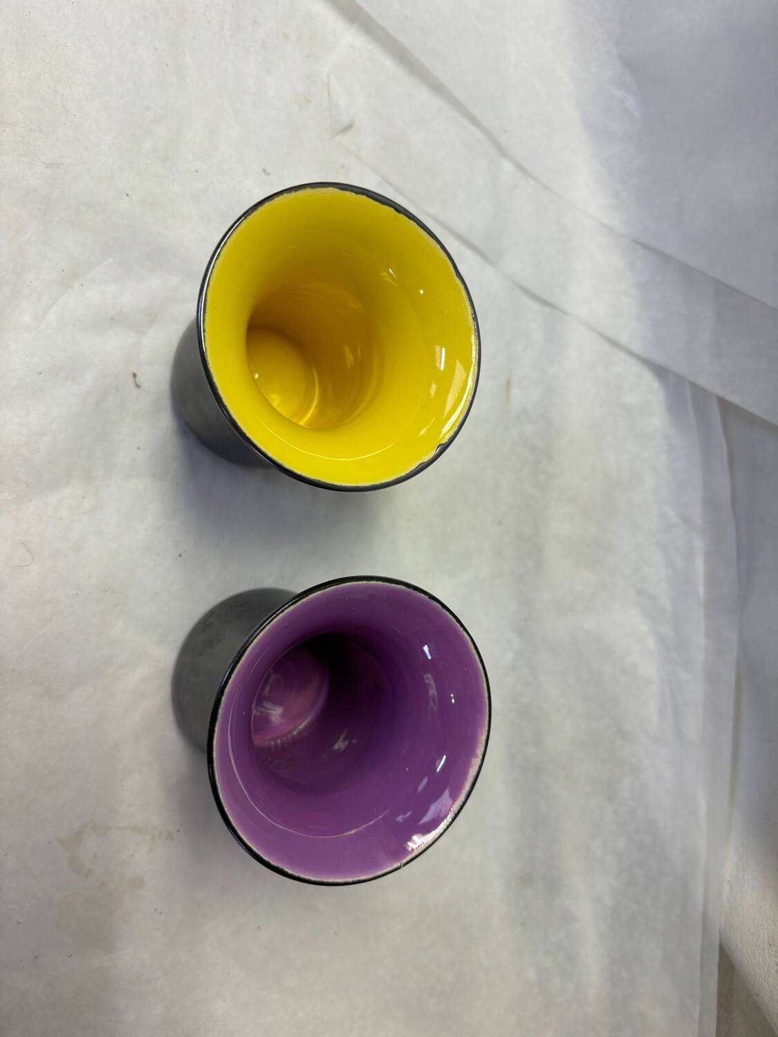 Set of 2 vintage ceramic candle holders