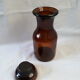 Apothecary bottle jar in amber brown glass with cap
