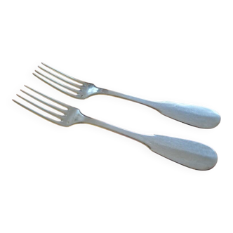 Ravinet d'enfert - 2 table forks model Cluny in silver-plated metal
