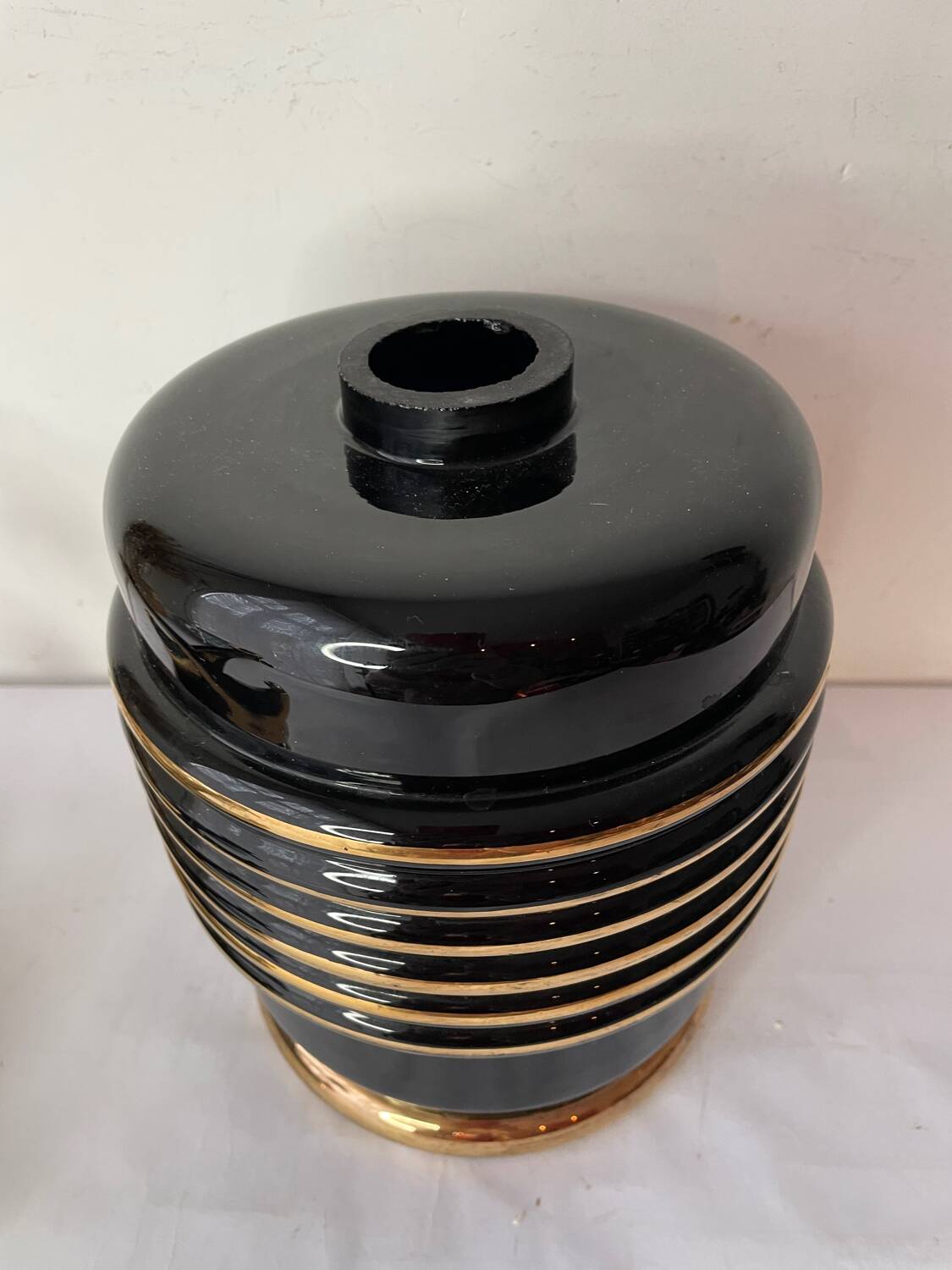 Art Deco vase and candle holder set