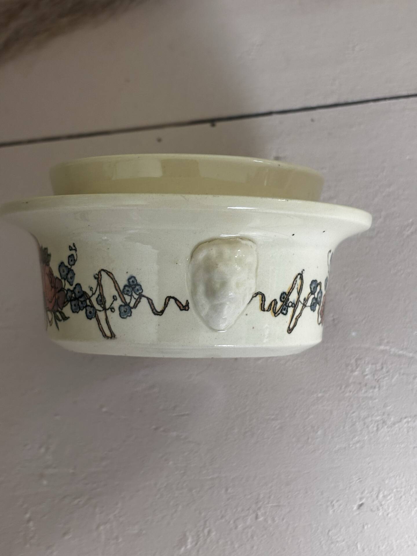 Vintage small terrine sweet box Sarreguemines Obernai