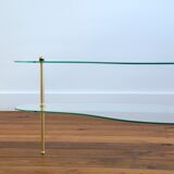 Double tray coffee table shaped vintage bean 1950s