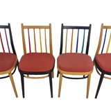 Dining Table and 4 chairs, 1970s, Set of 5
