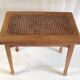 Solid wood and cane side table - mid 20th century