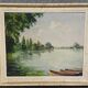 Madeleine Bruno: an old painting depicting a river landscape.
