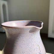 Vintage purple carafe with field flower patterns H:20cm