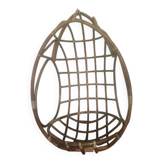 Hanging armchair rattan / bamboo 1970 vintage