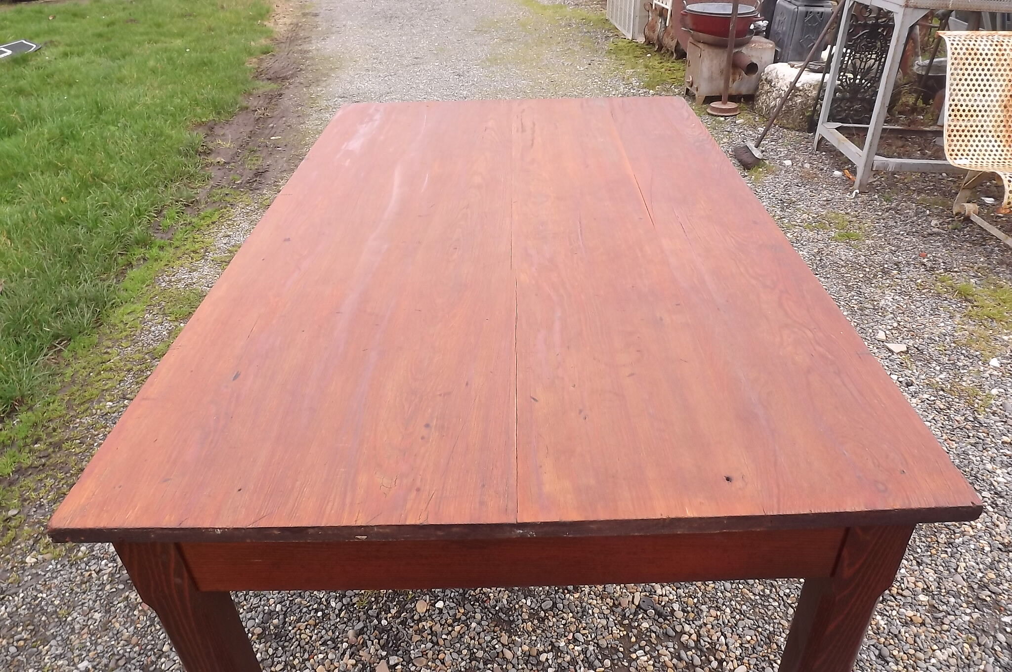 Oak and pine, 2 extension farm table