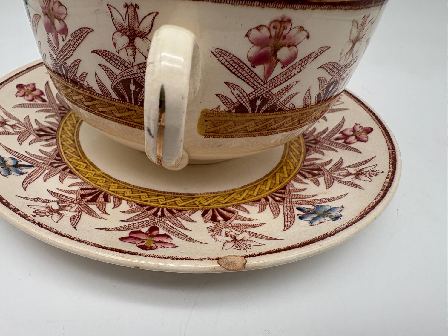 Chocolate cup, Sarreguemines, Derby model, ironstone