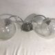 Apply double ball glass chrome metal stand 70s vintage