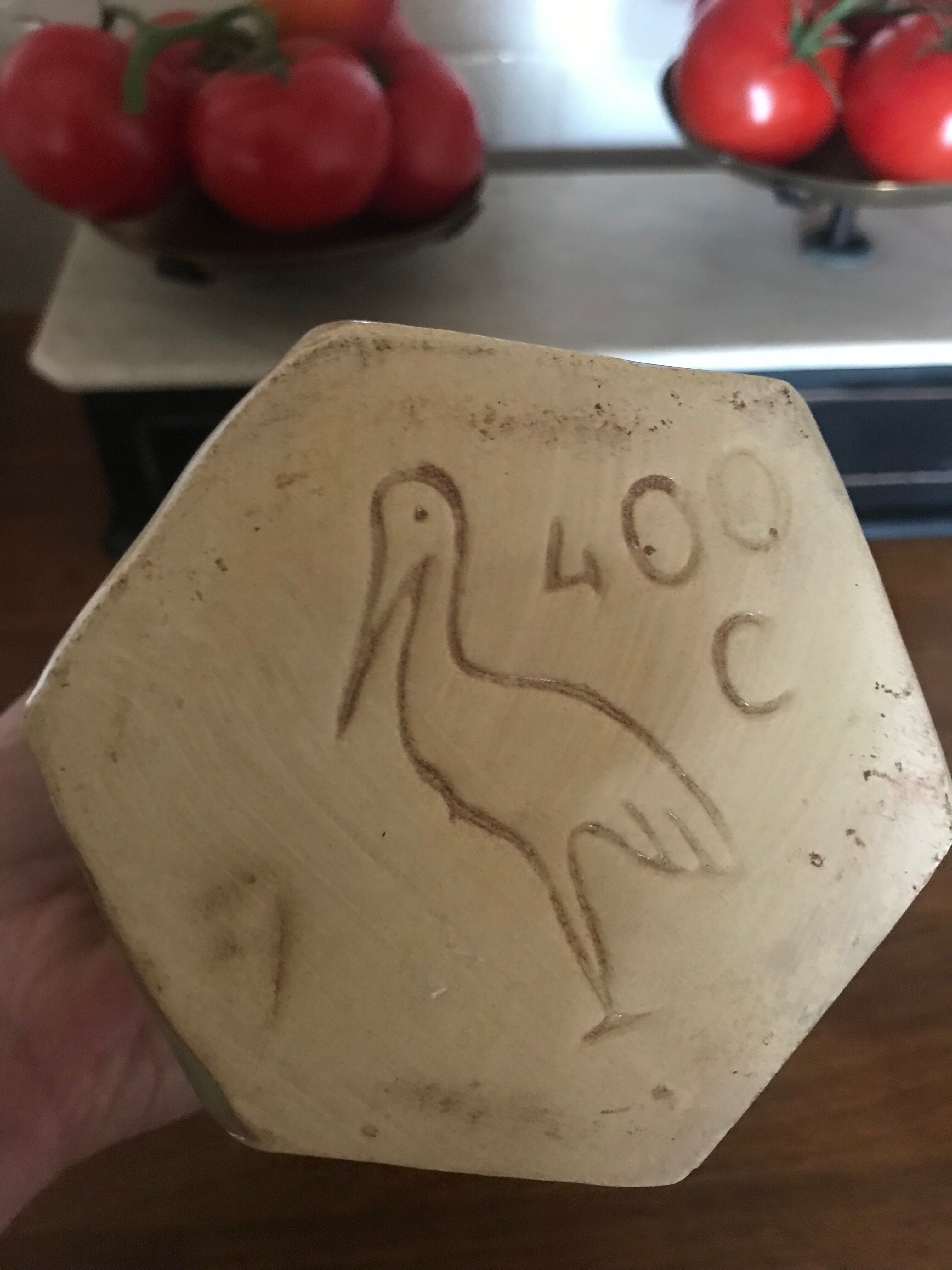 Bottle in sandstone from Alsace La Cigogne