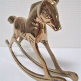 Vintage brass rocking horse 70