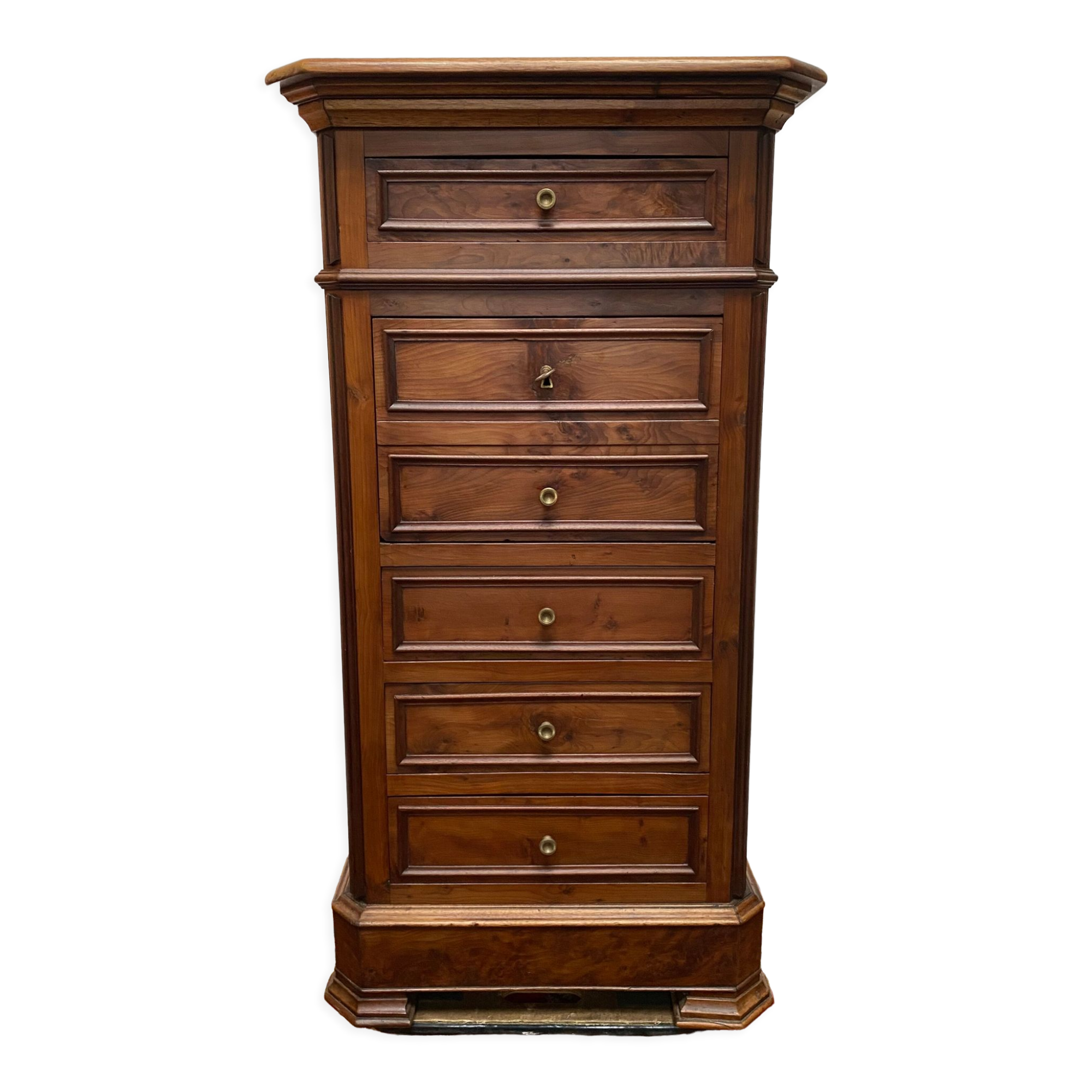 Louis-Philippe weekly style bedside in solid walnut