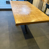 Table à manger rectangulaire industrielle en bois et acier