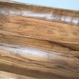 Sculptural cut solid walnut vintage monoxyl