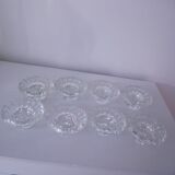 Set of 4 round candle holders in chiseled glass, Luminarc