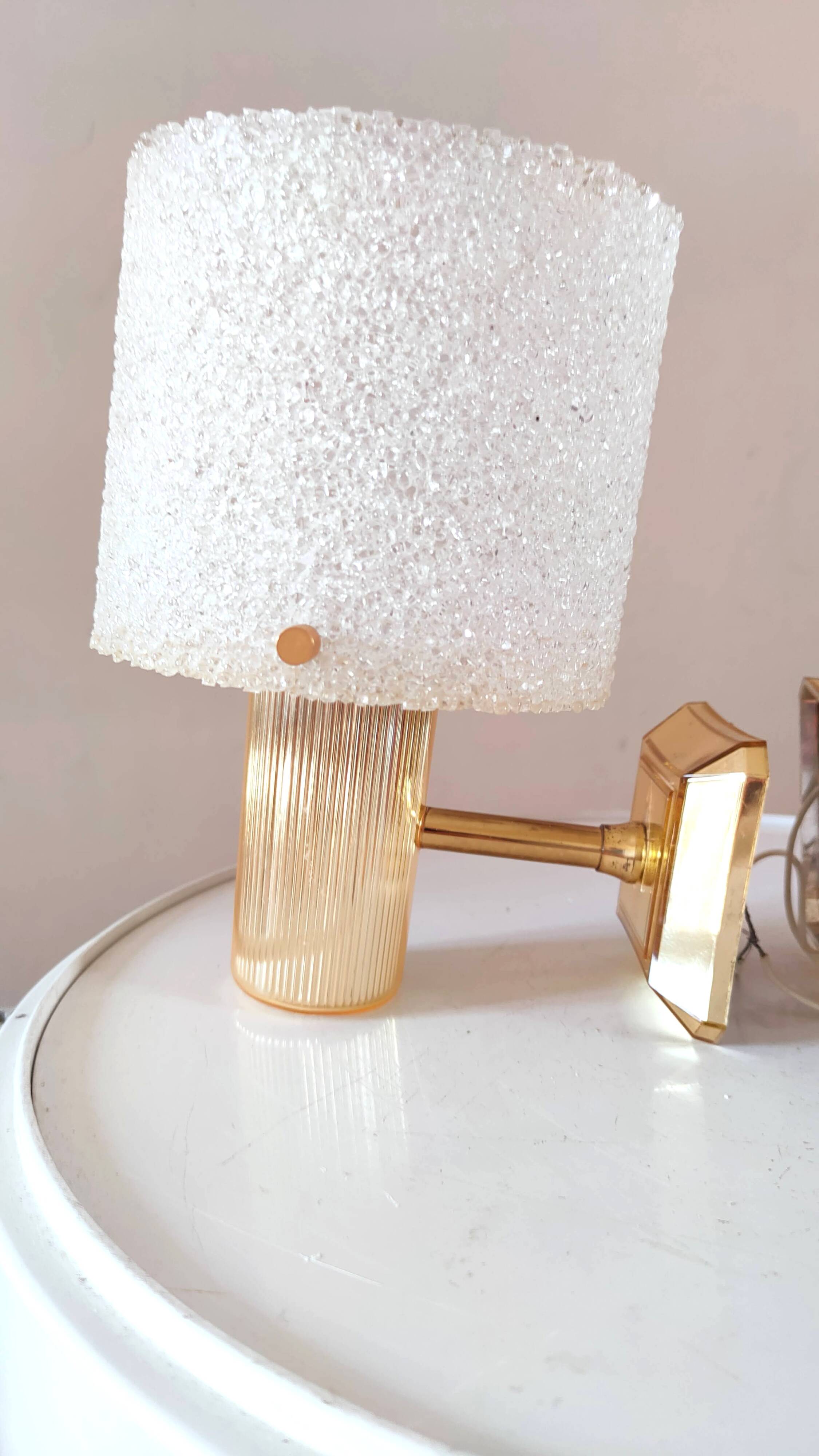 Pair of 60s designer Perspex wall lights