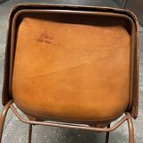 Vintage bar chair goat leather brown