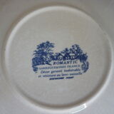 2 cups lunch earthenware of sarreguemines blue flowers