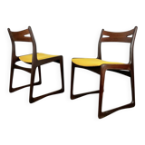Pair of Danish Scandinavian chairs in rosewood, 1960s.