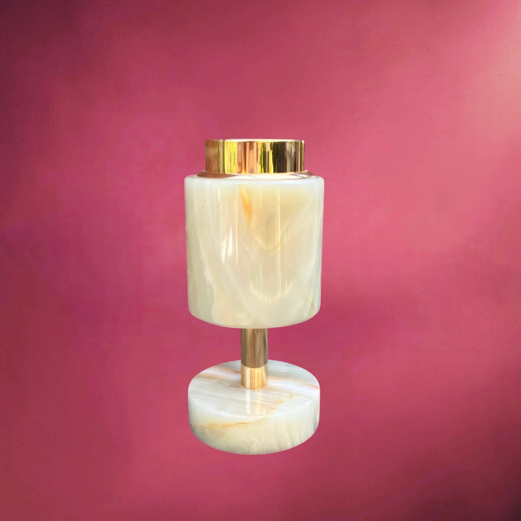 Sarome Japan onyx and gold metal table lighter – 1970s